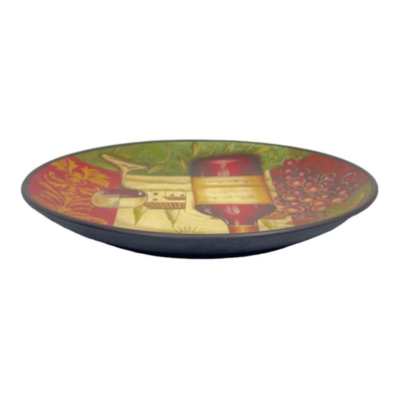 Decorative Ceramic Plate With Vineyard Design 10" - Picture 6 of 8